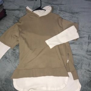 Nude double layer hoodie